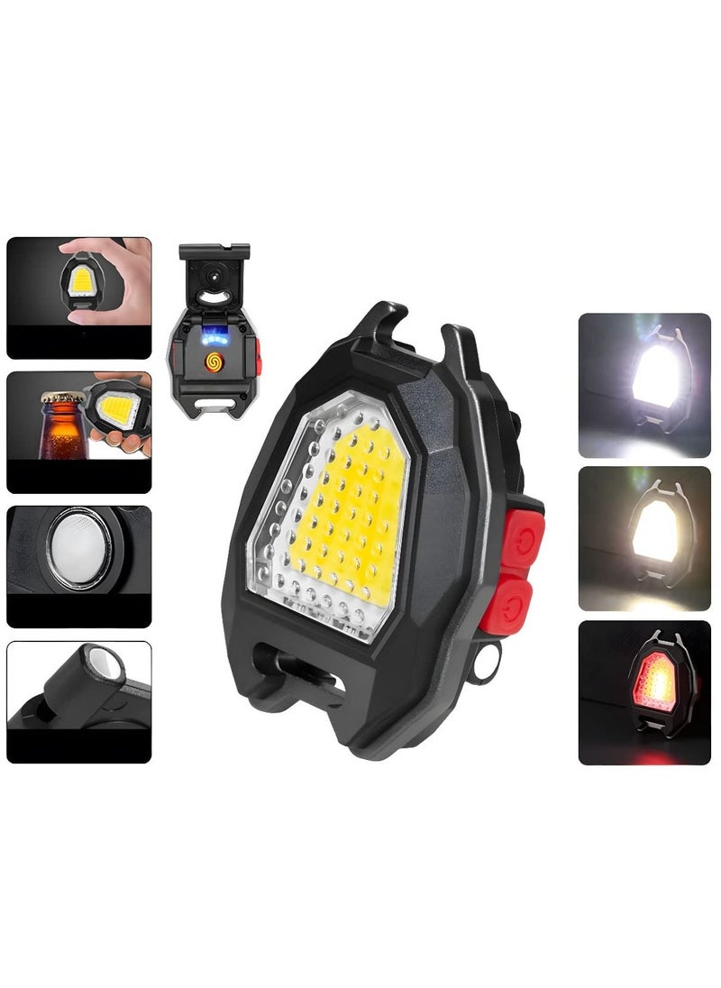 SYOSI - SYOSI, Rechargeable Small LED Torch, with Bottle Opener, Red Light Warning Light, Lifesaving Whistle, Magnet Base - Image 1