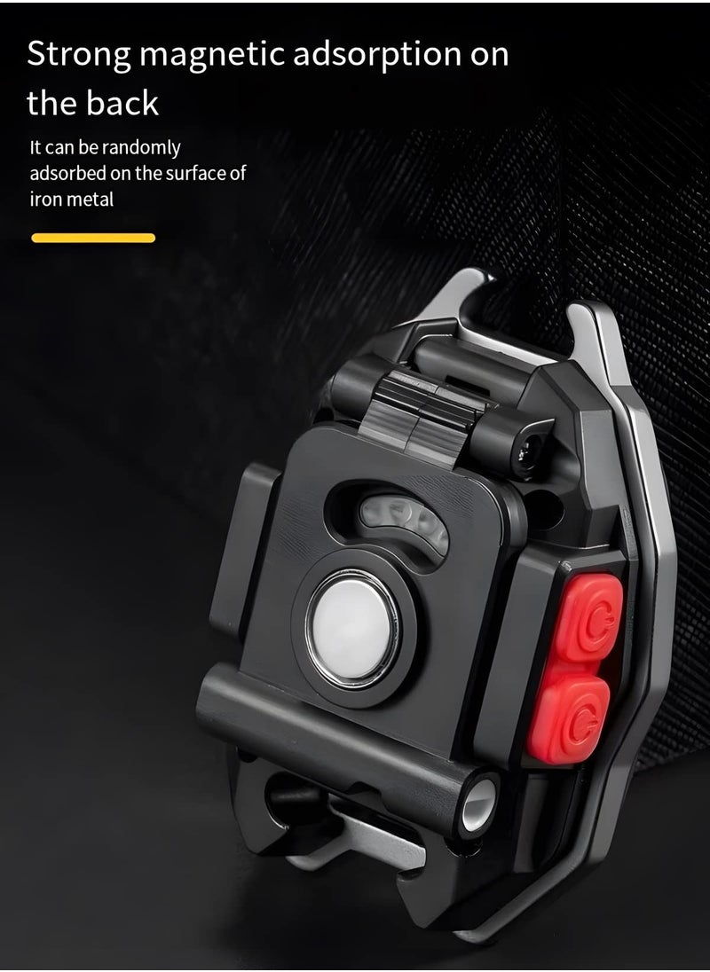 SYOSI - SYOSI, Rechargeable Small LED Torch, with Bottle Opener, Red Light Warning Light, Lifesaving Whistle, Magnet Base - Image 1