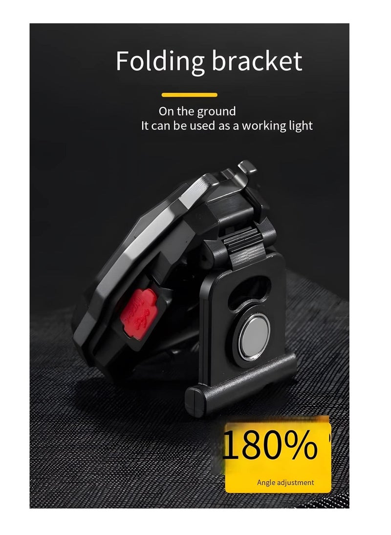 SYOSI - SYOSI, Rechargeable Small LED Torch, with Bottle Opener, Red Light Warning Light, Lifesaving Whistle, Magnet Base - Image 1