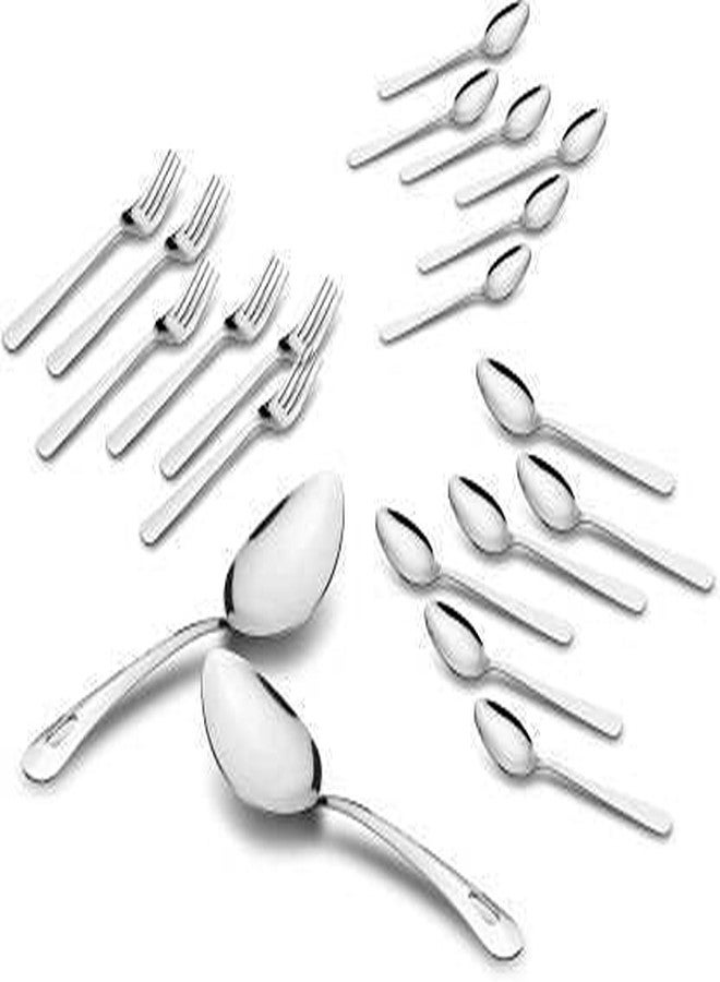 Classic Essentials Stainless Steel Cutlery Set of 20 | 100% Food Grade, Non Toxic, Anti-Rust, Dishwasher Safe | Perfect Gifting Set for All Occasions, Silver - Image 1