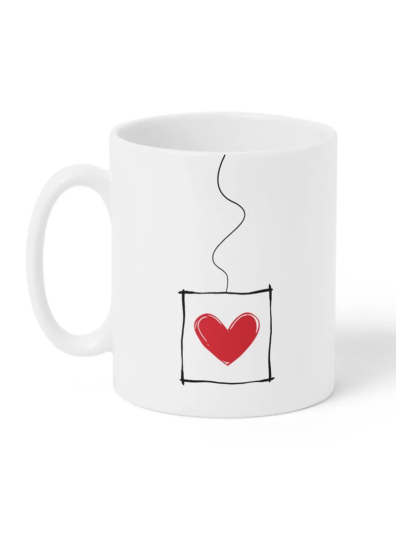 LOWHA 11 oz Ceramic Mug with Heart Design