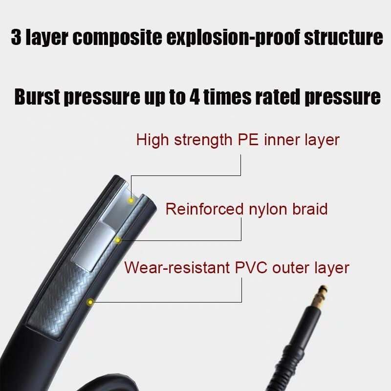 Digital Craft Digital Craft Pressure Washer Hose Pipe 170Bar 2465PSI M2215 14mm High Pressure Washer Hose Spray Water Pressure Washer PipePipe Joint Connector M22Housekeeping 5 Item Set  - Image 5