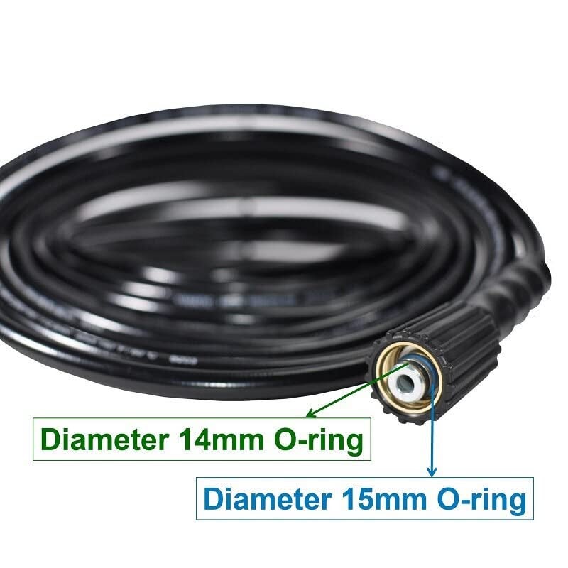 Digital Craft Digital Craft Pressure Washer Hose Pipe 170Bar 2465PSI M2215 14mm High Pressure Washer Hose Spray Water Pressure Washer PipePipe Joint Connector M22Housekeeping 5 Item Set  - Image 3