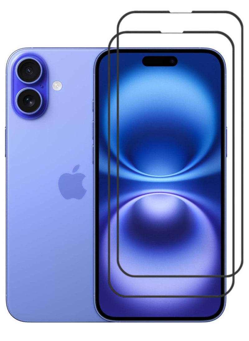 RAYON 2 Pack Tempered Glass Screen Protector 5D Designed For iPhone 16 Full Screen Coverage And Bubble Free - Image 1
