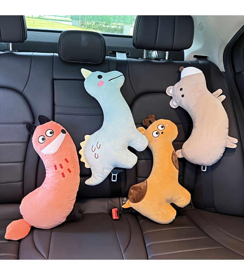 Yellow Giraffe Car Seat Belt Shoulder Pad Pillow Neck Support Cushion - Image 1