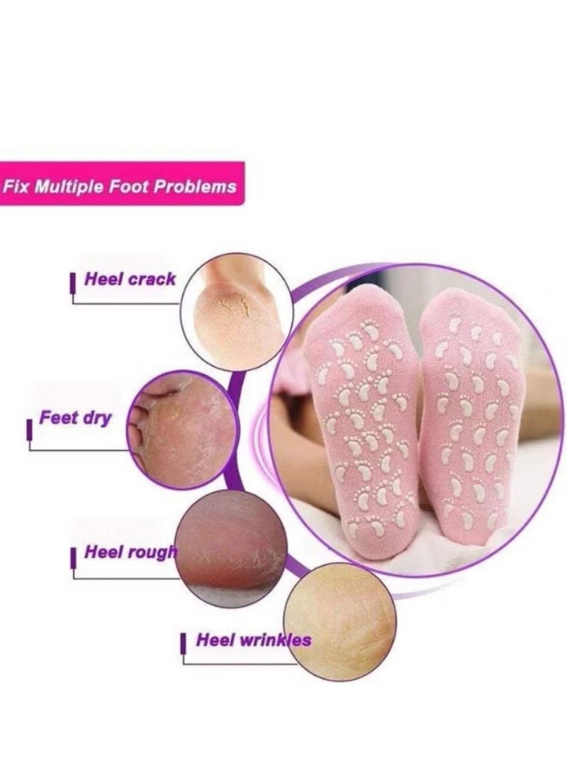 Silicone Foot Socks – 2-Piece Foot Care Set – Helps moisturize and reduce dryness with daily use of 20–30 minutes - Image 3