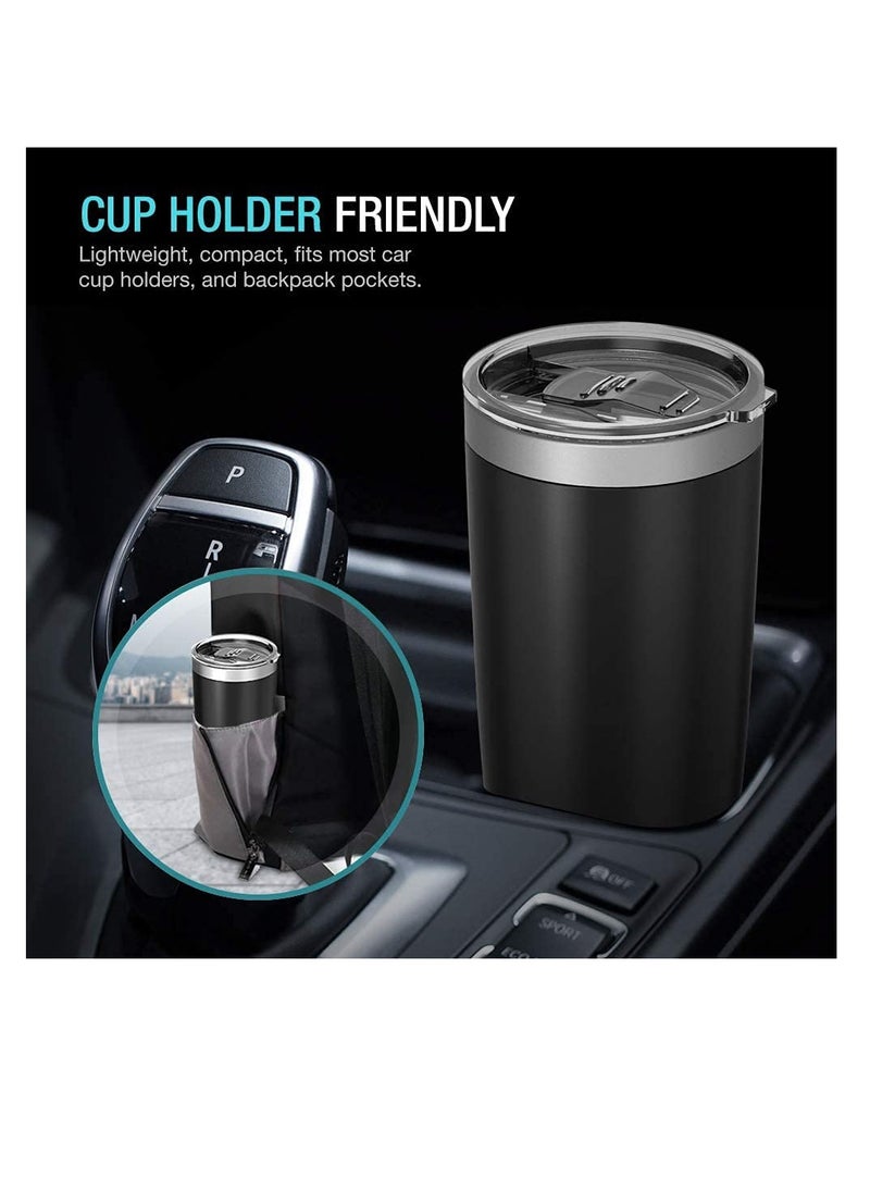 Generic - Premium 20 OZ Stainless Steel Insulated Travel Mug with Lid, Straw and Cleaning Brush, Double-Layer Design for Hot and Cold Beverages, Ideal for Home and Office (Black) - Image 1