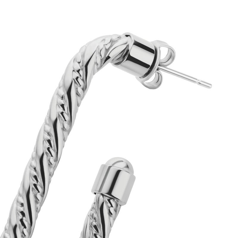 شيروتي 1881 أقراط جوليا من الستانلس ستيل بتصميم كابل ملتوي للنساء - Image 3