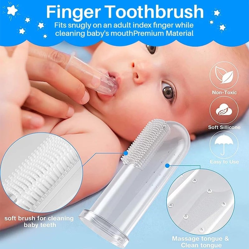 ZIPRON Baby Healthcare and Grooming Kit, Baby Safety Set Baby Comb, Brush, Finger Toothbrush, Nail Clippers, Scissors, Nasal Aspirator, Baby Essentials Nursery Care Kit - Image 5
