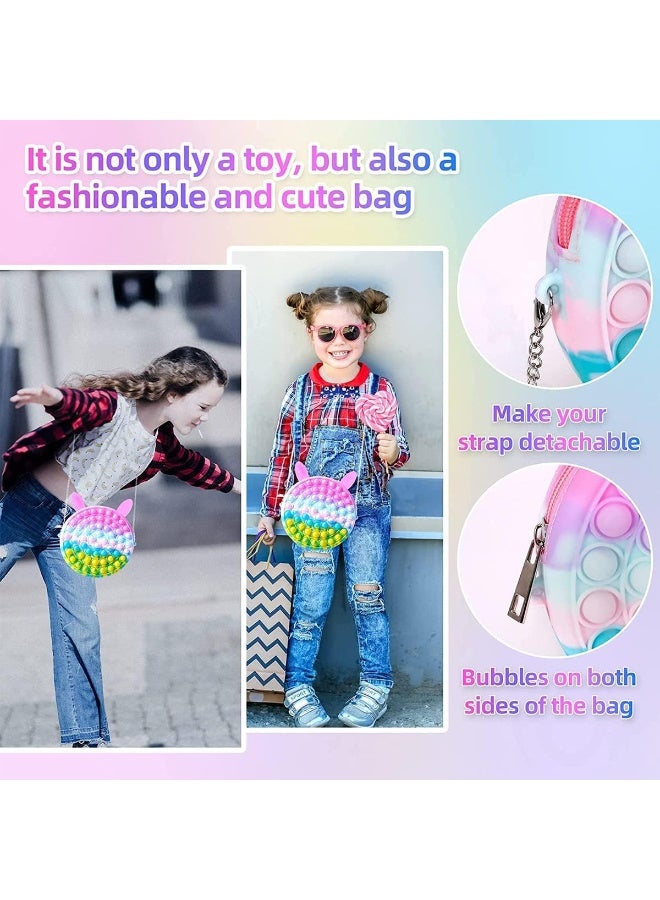 ECVV Push Bubble Shoulder Bag Fidget Toy, Push Poping Bubble Sensory Toy Crossbody Bag for Anxiety Stress Relief Pop Purse Fidget Bag Toy for Girls  - Image 2