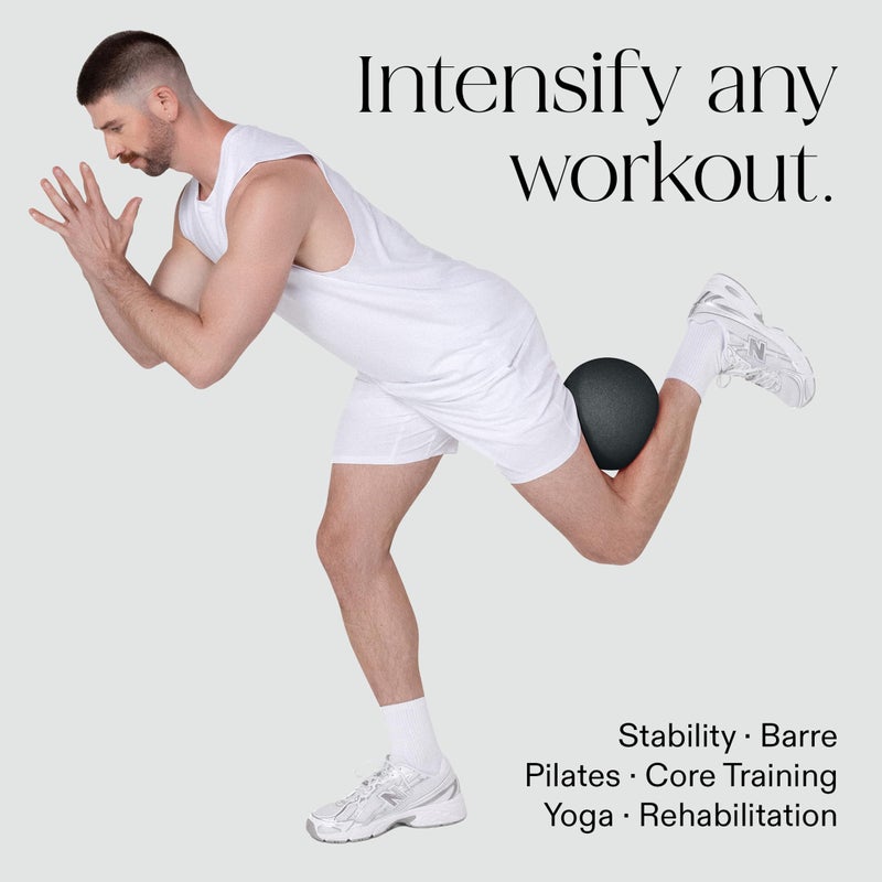 Bala Non-Weighted Exercise Ball (Charcoal) - 8" Yoga Ball for Barre, Stretching, Strength & Core Training - Small Pilates Ball Workout Accessory with Mini Pump for Home Gym & Fitness Routines - Image 4