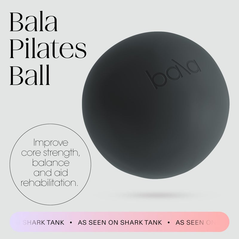 Bala Non-Weighted Exercise Ball (Charcoal) - 8" Yoga Ball for Barre, Stretching, Strength & Core Training - Small Pilates Ball Workout Accessory with Mini Pump for Home Gym & Fitness Routines - Image 2