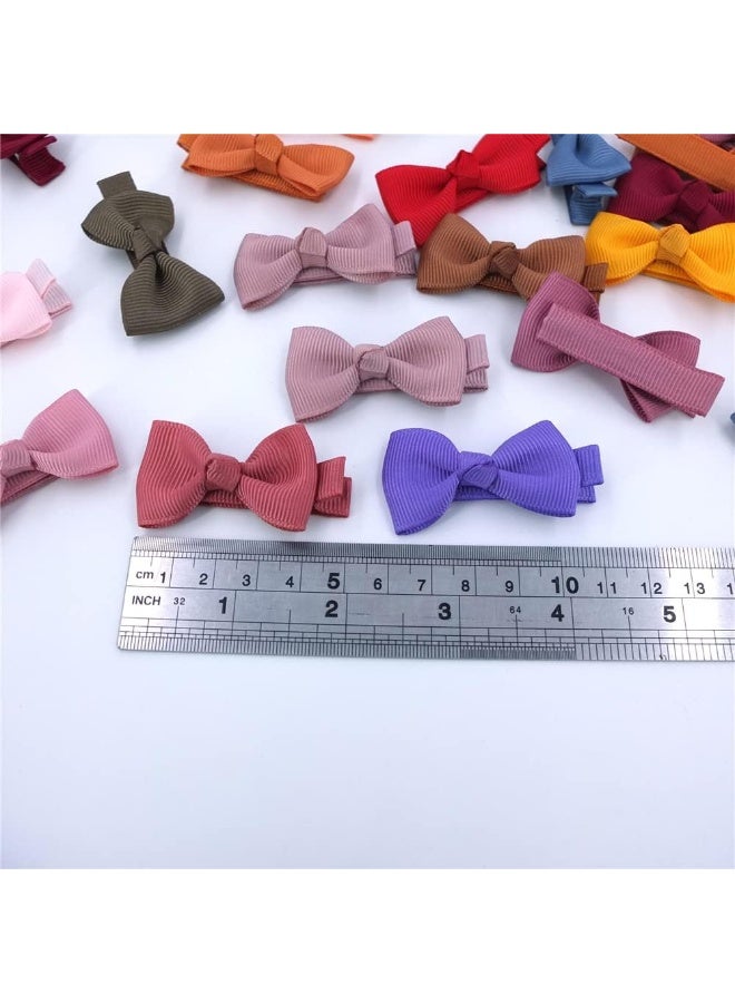 Baily Baby Hair Clips Tiny Bow Alligator for Toddler Girls Fine Pins in Fringe Bangs (Mini 2'' 48 PCS Pair) - Image 5