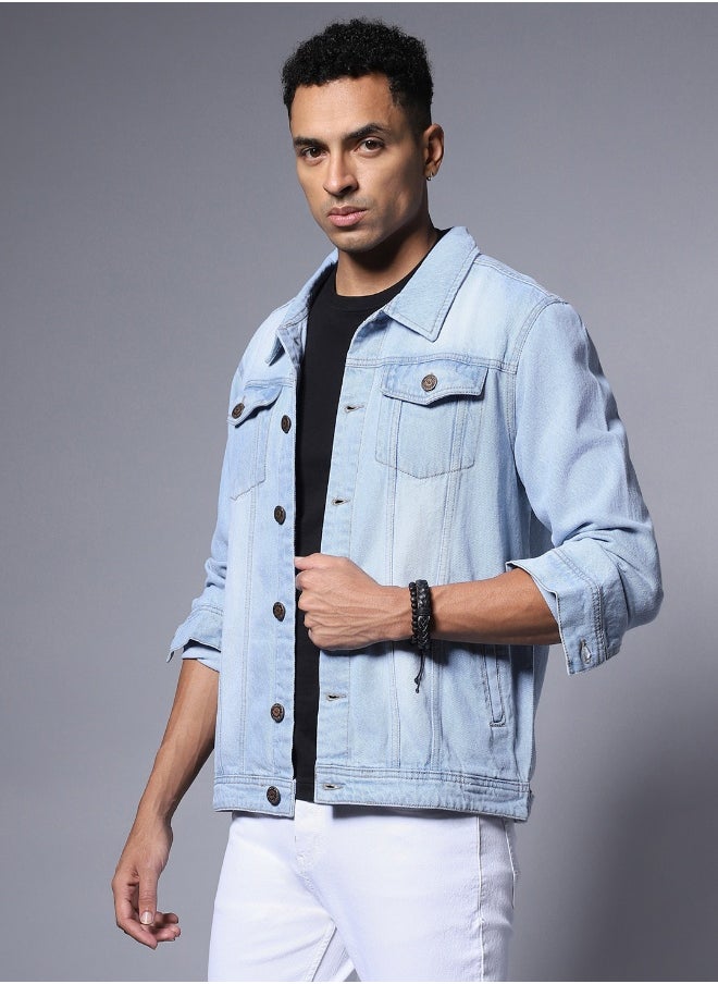 HIGH STAR Men Blue Denim Jacket  - Image 2