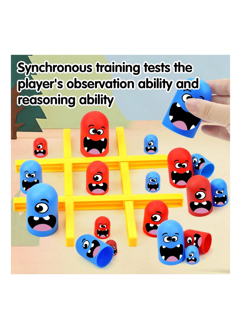 SOLARAE Big Eat Small Tic Tac Toe Game Set, Parent-child 2 Players Interactive Play Toys Board Game, Educational Family Toy Games, Classic Game Home Decor - Image 4