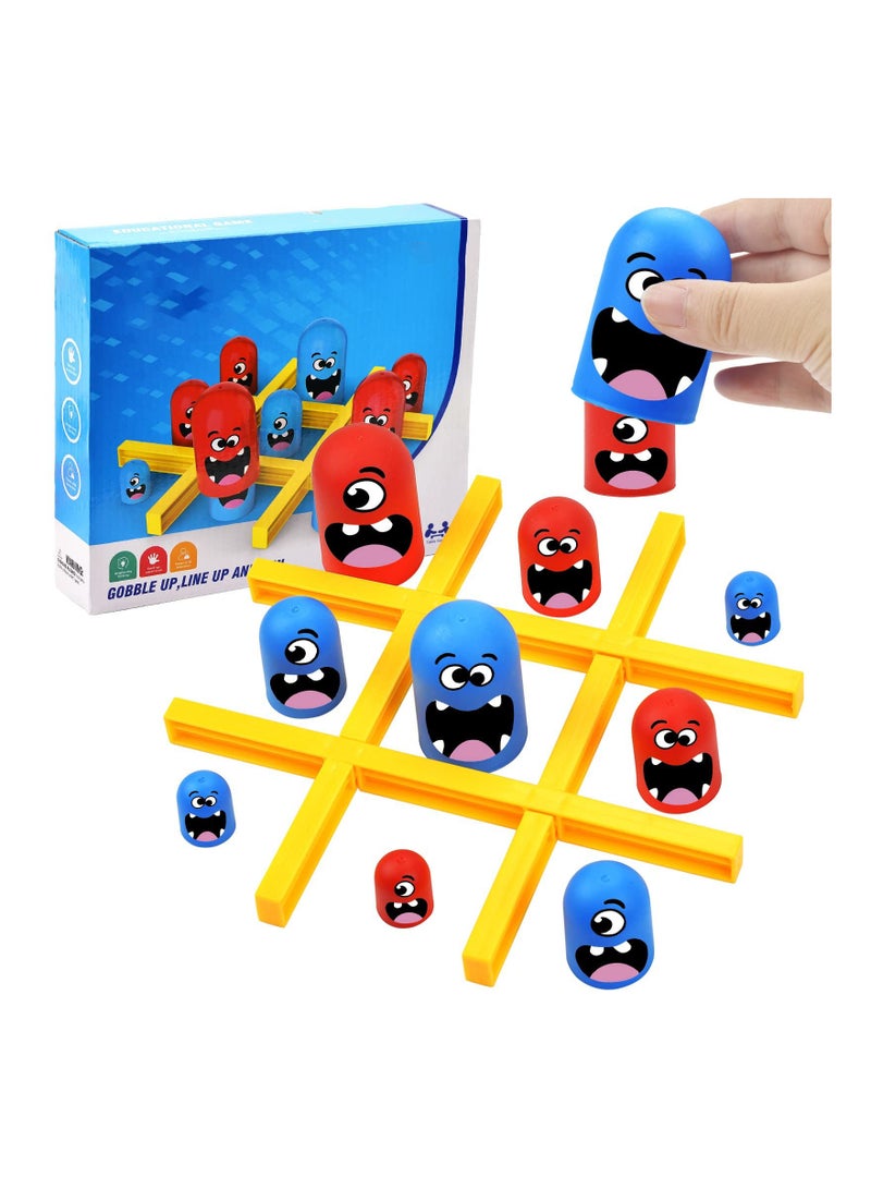 SOLARAE Big Eat Small Tic Tac Toe Game Set, Parent-child 2 Players Interactive Play Toys Board Game, Educational Family Toy Games, Classic Game Home Decor - Image 1