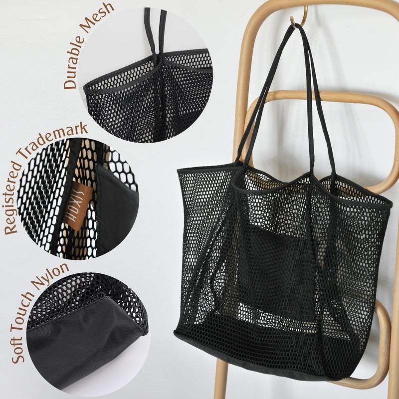 HOXIS Mesh Beach Tote Womens Shoulder Handbag Large - Image 2
