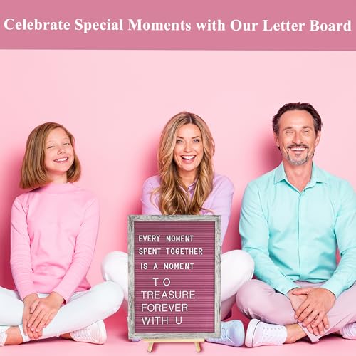 C CRYSTAL LEMON Rustic Hot Pink Felt Letter Board 12x16” – Includes 776 Pre-Cut Letterboard Letters in 3/4” & 1” Sizes – Changeable Word Board for Home, Office, Events, Felt Board for Classroom, Menu Message Display - Image 3