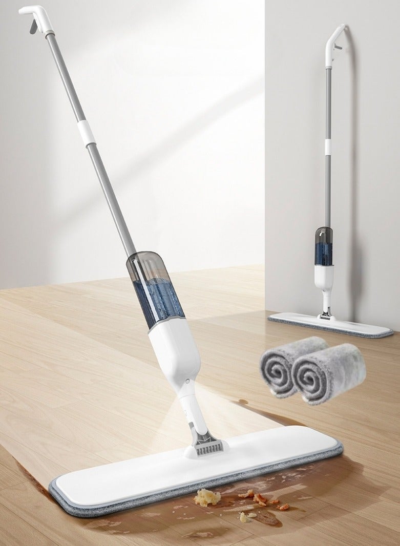 يوهواغو ممسحة رذاذية مع وسادتين من القماش الميكروفايبر القابل للغسيل - ممسحة تنظيف بخزان ماء قابل للإعادة التعبئة واللفصل ورأس ممسحة دوار 360 درجة - Image 2