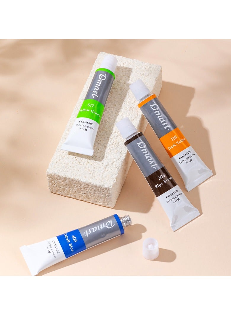 Dmast Deli EC320-12 Gouache Paint Set 12ml×12 – ideal for student artwork and creative projects - Image 5