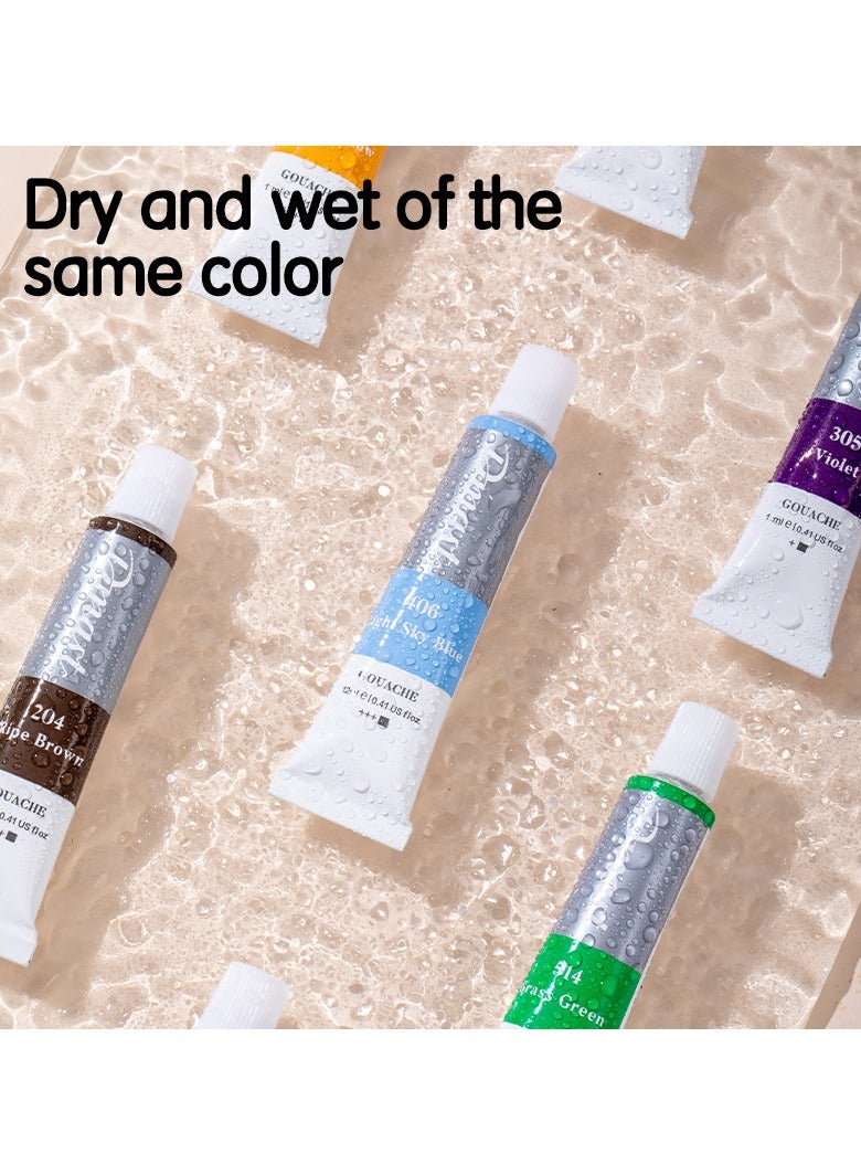 Dmast Deli EC320-12 Gouache Paint Set 12ml×12 – ideal for student artwork and creative projects - Image 3