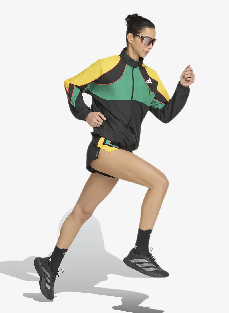 Adidas BLACK/BGREEN/BOGOLD Adizero Running Jacket for Women | Best Price UAE