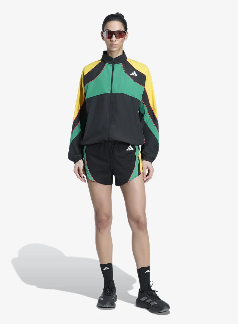Adidas BLACK/BGREEN/BOGOLD Adizero Running Jacket for Women | Best Price UAE