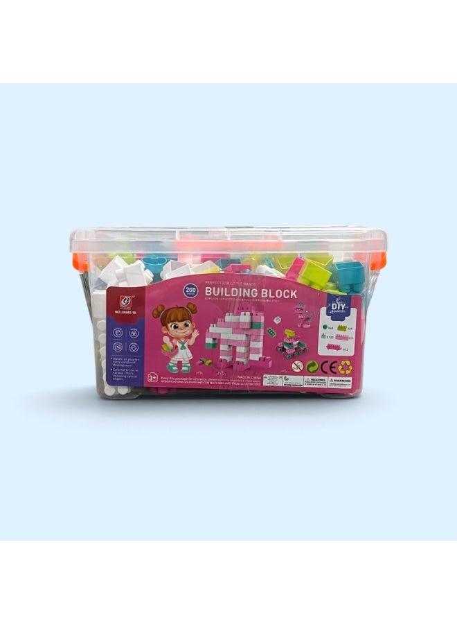 Colorful Building Blocks Construction Toy Set with Storage Box - Image 1