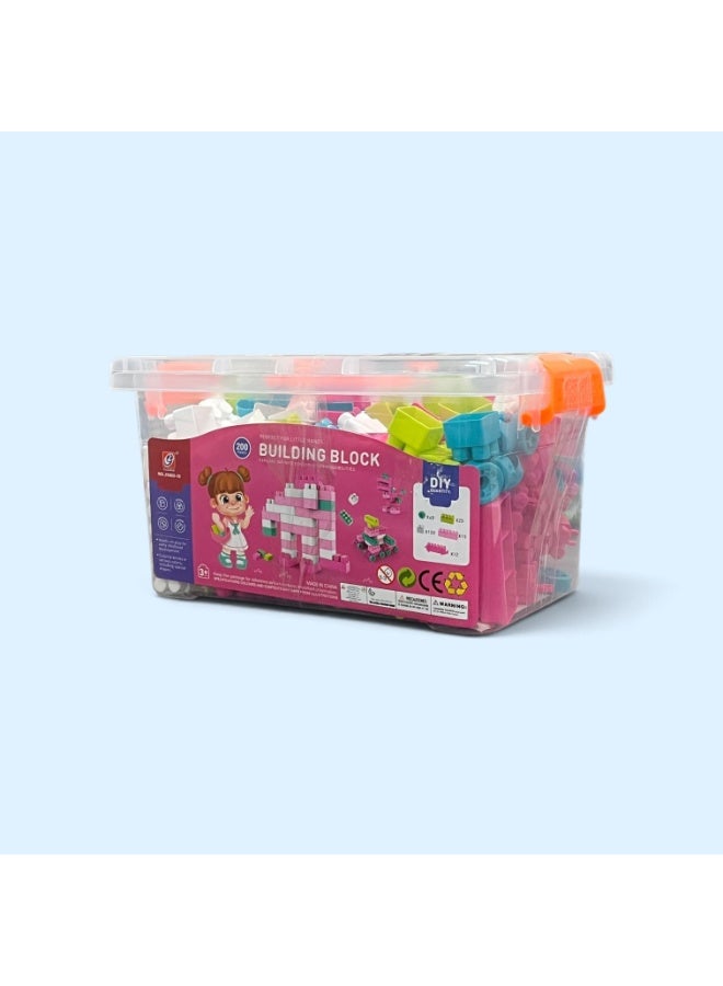 Colorful Building Blocks Construction Toy Set with Storage Box - Image 2