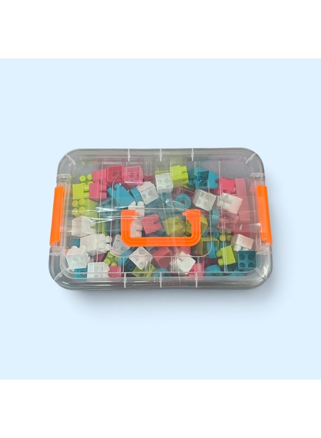 Colorful Building Blocks Construction Toy Set with Storage Box - Image 3