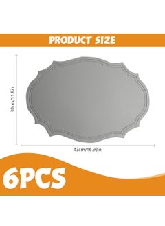 SUPVOX Supvox® Faux Leather Placemats Set of 6 - Waterproof - Wipe Clean - Heat Resistant - Anti Slip Dining Table Place Mats, Suitable for Indoor & Outdoor Use, 16.9×11.8 inch, Grey  - Image 2