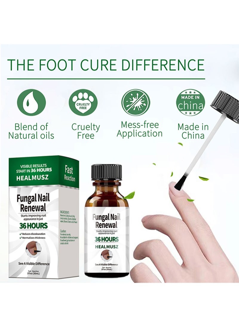 HEALMUSZ - Toenail Fungus Treatment Extra Strength - Fungal Nail Renewal Treatment for Toe Nail and Fingernails - Nail Repair Solution for Thick, Broken, Discolored Nails- Renews Damaged Cracked Ingrown Toenail - Image 1
