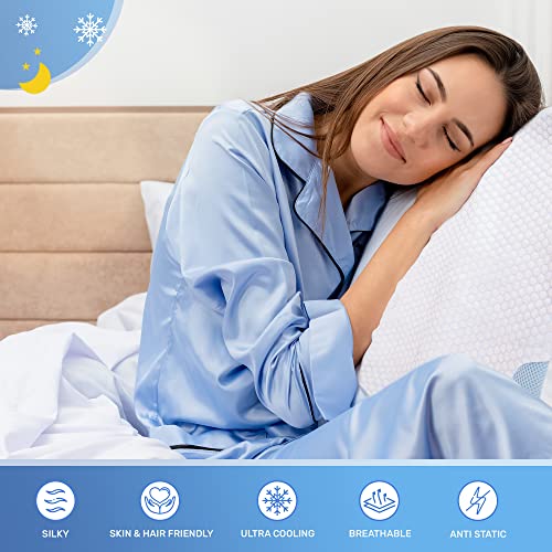 Derila Cooling Pillowcase Optimal Temperature Control for Your Memory Foam Pillow for Perfect Sleep. Quality Material White Pillow Cover - Image 4