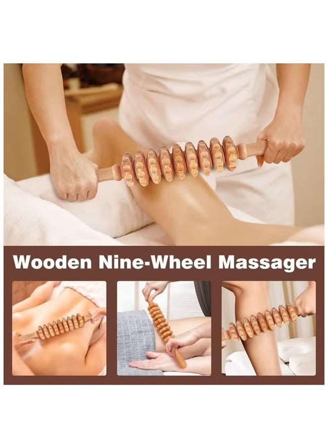 DUNISO 6 in 1 Wood Massage Tools Set Body Shaping Wood Therapy Tools Multi-Functional Body Sculpting Muscle Tools Roller Fascia Massage Roller Stick for Muscle Pain Relief, Anti-Cellulite, Body Contouring and Shaping - Image 4