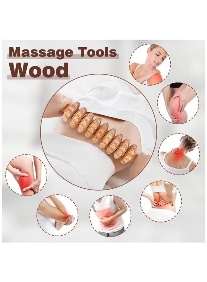 DUNISO 6 in 1 Wood Massage Tools Set Body Shaping Wood Therapy Tools Multi-Functional Body Sculpting Muscle Tools Roller Fascia Massage Roller Stick for Muscle Pain Relief, Anti-Cellulite, Body Contouring and Shaping - Image 5