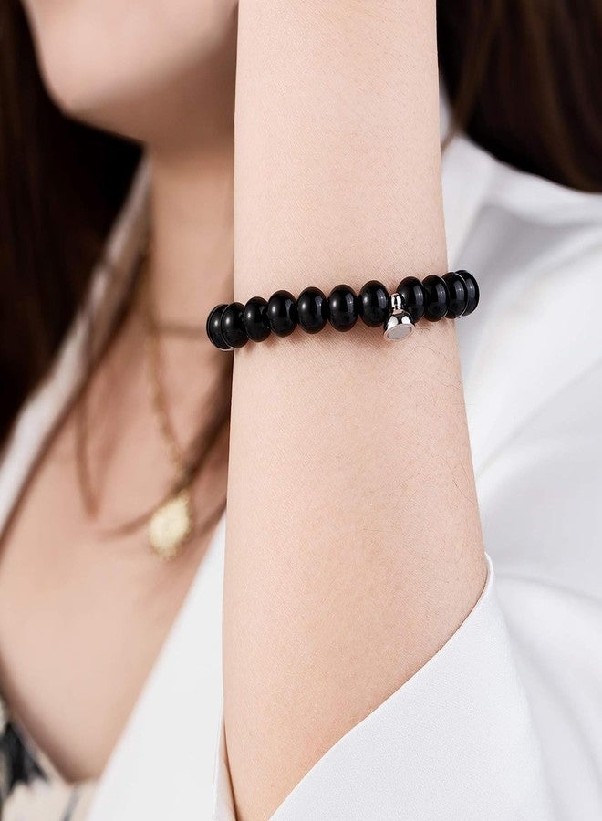 Thrillz Couple Bracelet Red & Black Natural Stone Onyx Stretchable Magnetic Bracelet For Women Men Boys Girls Love Gifts Friendship Promise Bracelets Jewellery - Image 5