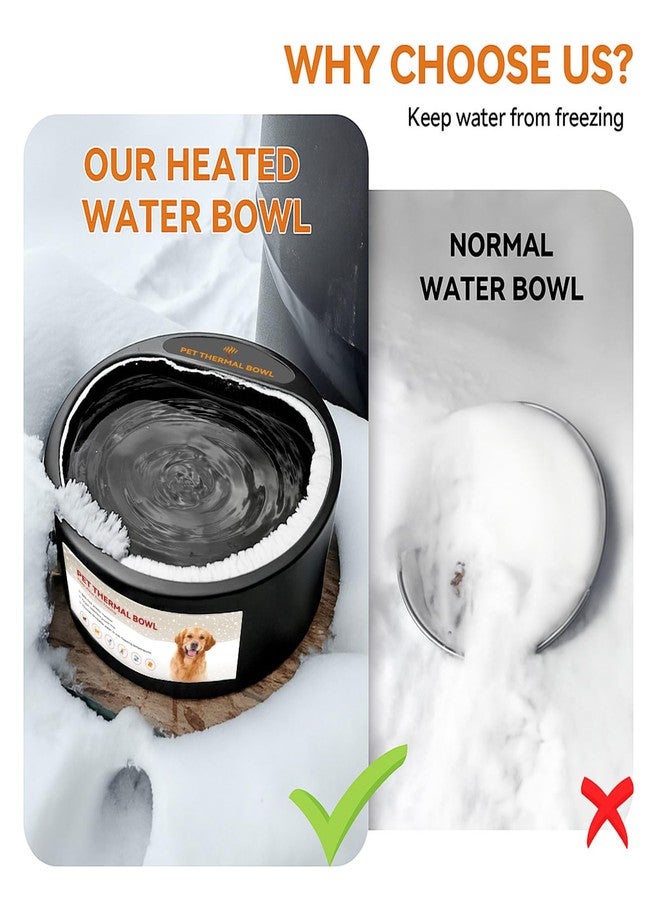 Billionchains 2.2L Heated Dog Bowl, Dog Thermal-Bowl Provides No Freeze Water, Pet Water Heater for Dogs/Cats/Chickens/Birds/Livestock, Black - Image 3