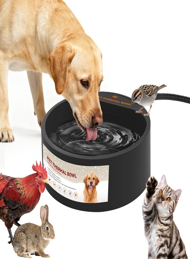 Billionchains 2.2L Heated Dog Bowl, Dog Thermal-Bowl Provides No Freeze Water, Pet Water Heater for Dogs/Cats/Chickens/Birds/Livestock, Black - Image 1