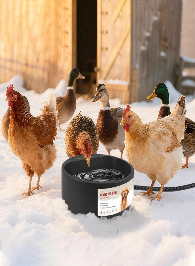 Billionchains 2.2L Heated Dog Bowl, Dog Thermal-Bowl Provides No Freeze Water, Pet Water Heater for Dogs/Cats/Chickens/Birds/Livestock, Black - Image 2
