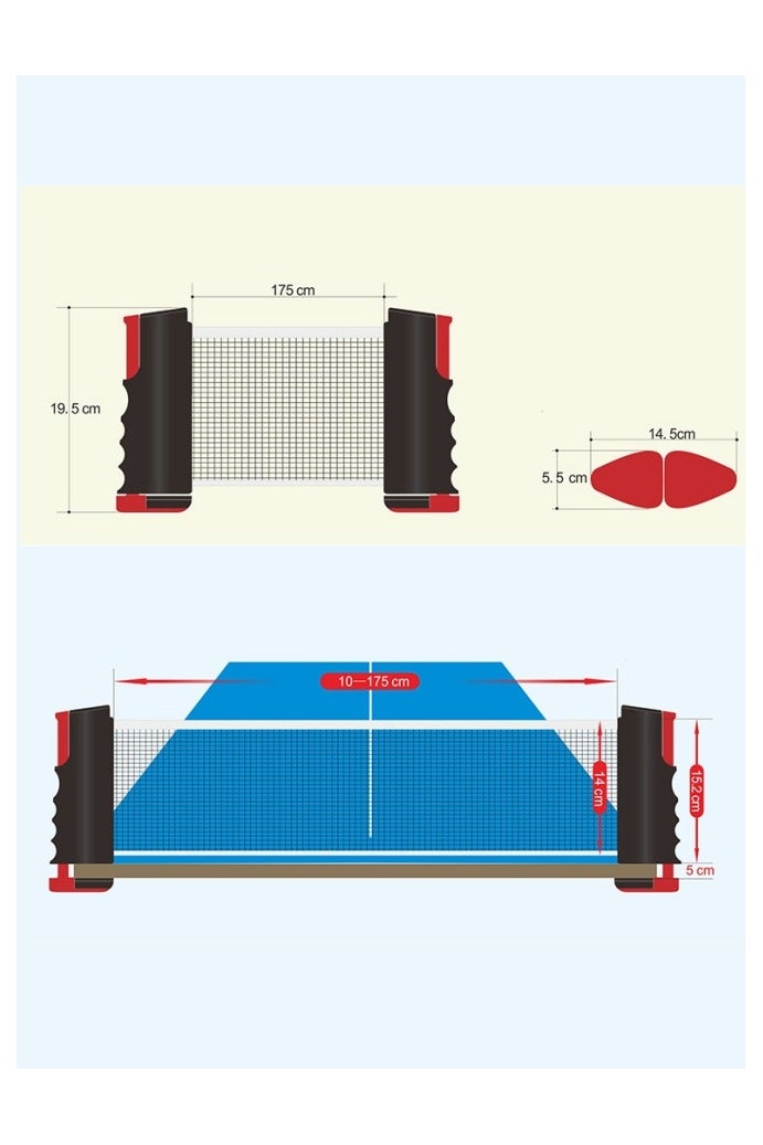 HALAMODO Ping Pong Paddle Set, Portable Table Tennis Set with Retractable Net,Rackets,Balls and Carry Bag for Indoor/Outdoor Games - Image 4