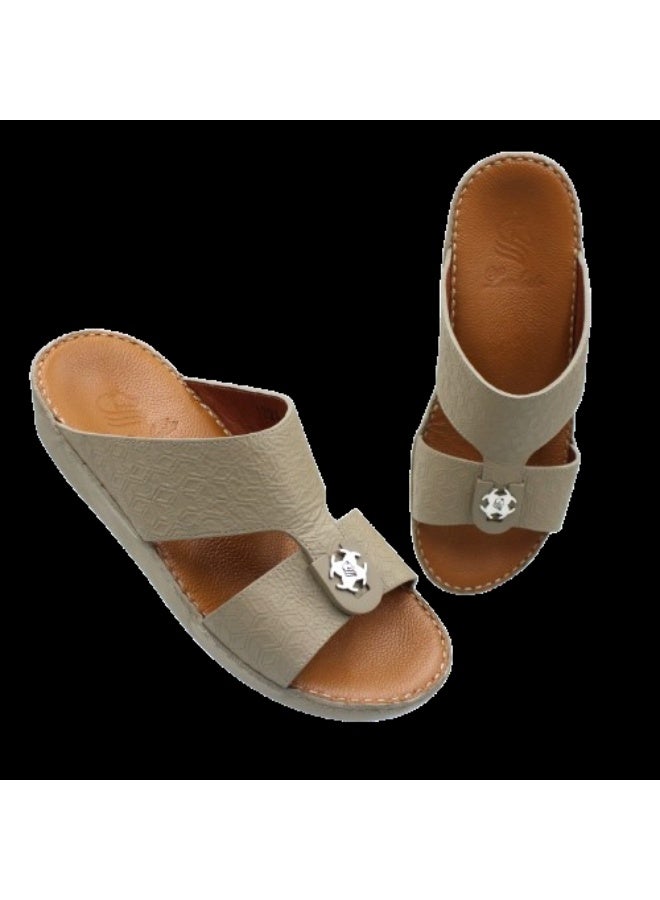 HRT WALL Luxurious Taupe Comfort Thong Sandal (Size 42)
