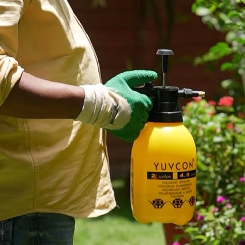 YUVCON Spray Bottle for Plants, Gardening Water Pump Sprayer with 2 Liter Capacity, Works in Jet & Sprinkle Mode, Pressure Pump (2 Litre Yellow) - Image 4