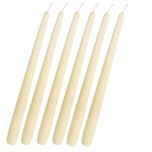 Indoblaze Unscented Ivory Taper Candles | Long Candles for Home Decor | Candle Sticks Pack of 6, Paraffin Wax - Image 1