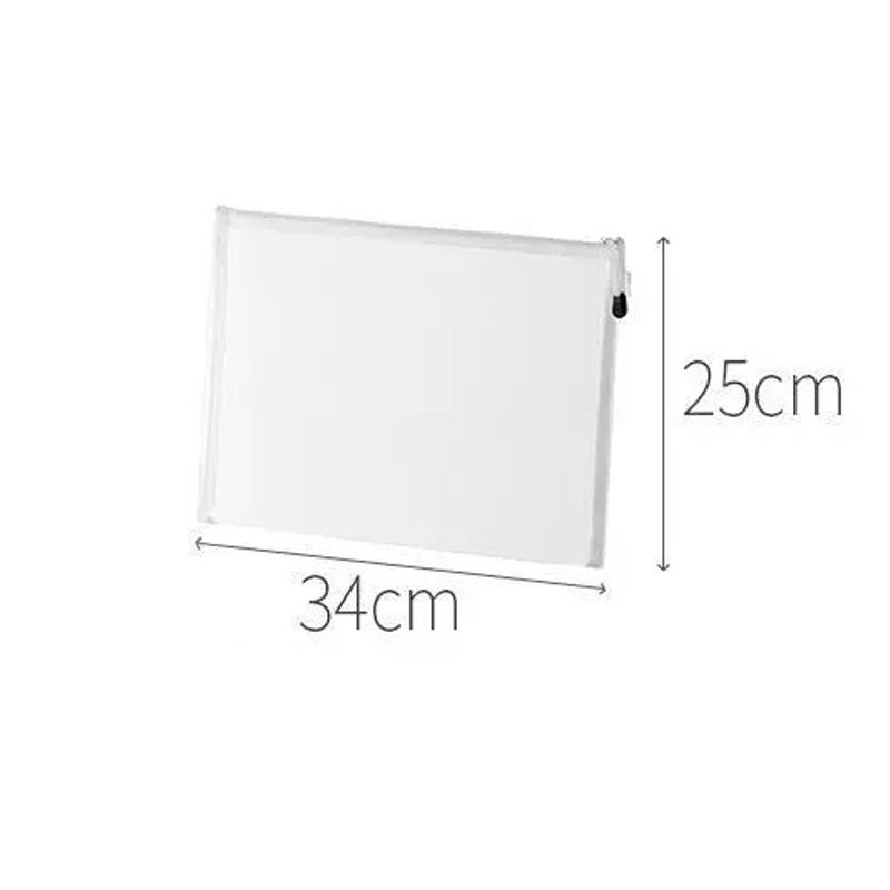 A4 File Bag Transparent Grid Bag Zipper Bag File Bag Bill Waterproof Student Examination Paper Bag - Image 1