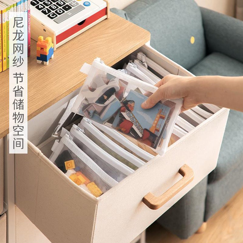 A4 File Bag Transparent Grid Bag Zipper Bag File Bag Bill Waterproof Student Examination Paper Bag - Image 3