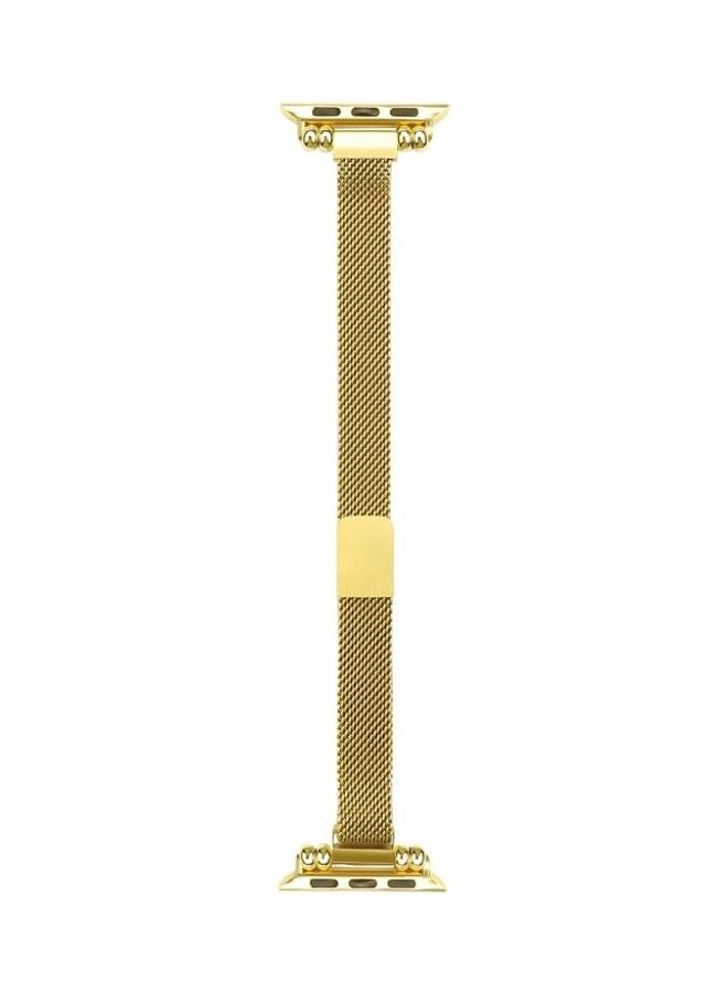 NIBEMINENT Replacement Strap For Apple Watch Series Gold - Image 2