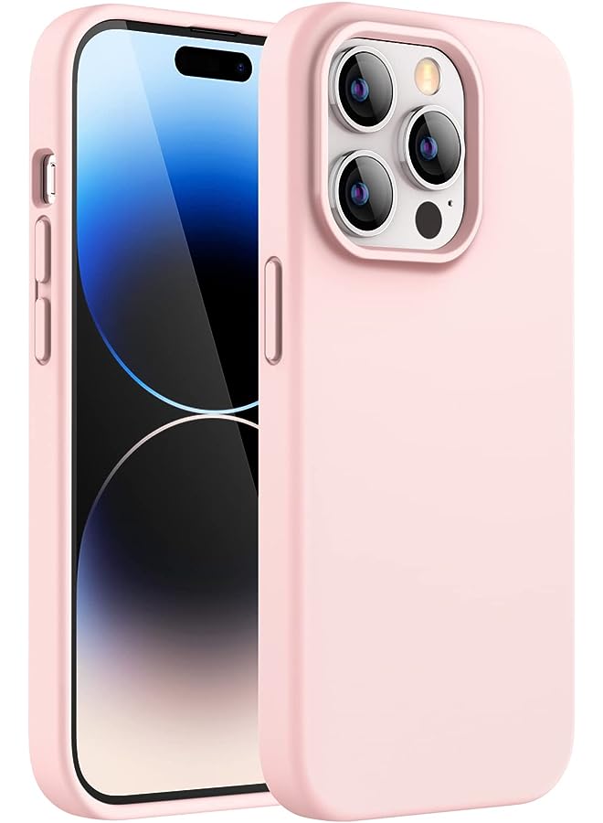 Jetech Silicone Case for iPhone 14 Pro 6.1-Inch, Silky-Soft Touch Full-Body Protective Phone Case, Shockproof Cover with Microfiber Lining (Pink) - Image 1