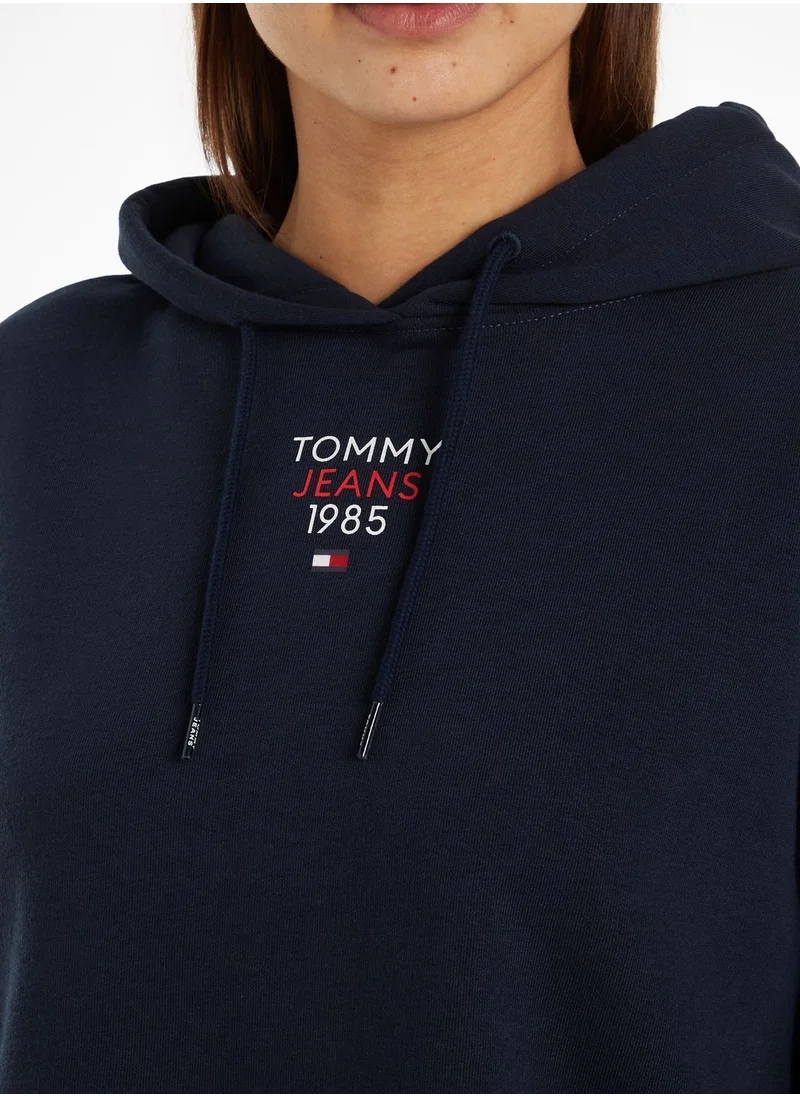 TOMMY JEANS Pocket Detail Logo Printed Hoodie