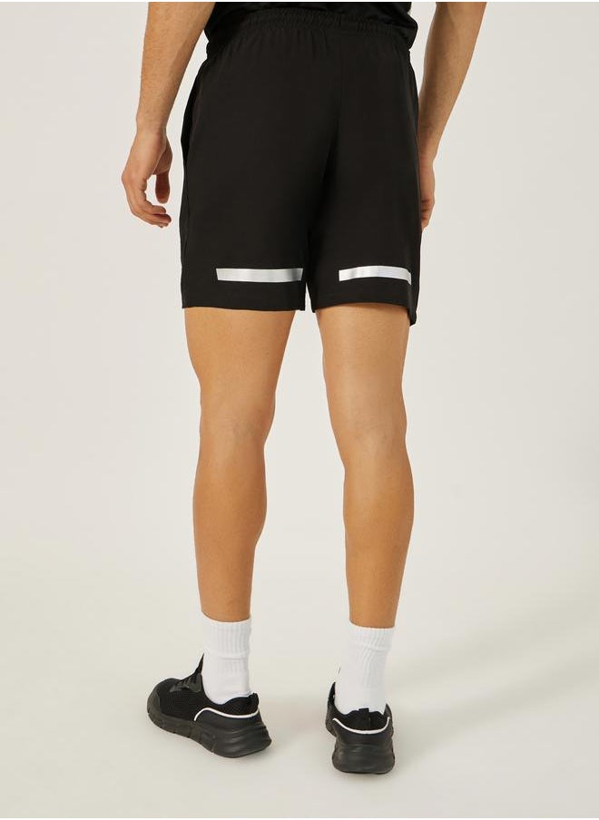 Styli Back Reflector Print Training Shorts with Pockets  - Image 4