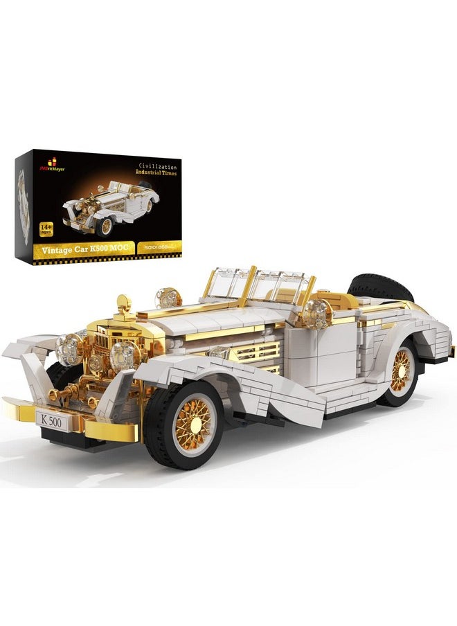 JMBricklayer JMBricklayer Vintage Cars Building Blocks Sets 50101, Classic K500 Sports Car MOC Model Car Kits, Ideal Gifts for Teens Adults Girls Boys, Collectible Convertible Car Display Model(868 Pieces)  - Image 1